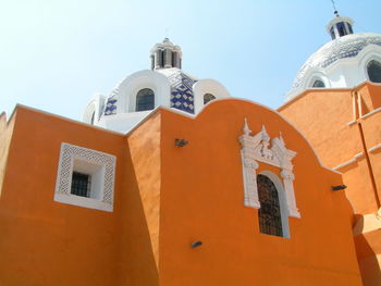 Low angle view of church against clear sky