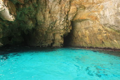 Rock formation in sea