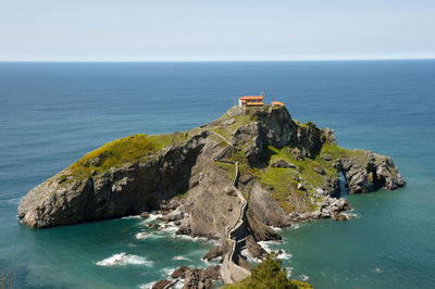 High angle view of island