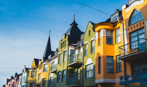 Low angle view of buildings against sky