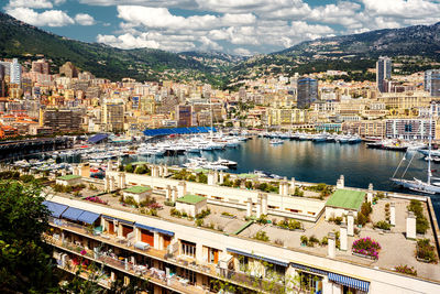 High angle view of cityscape