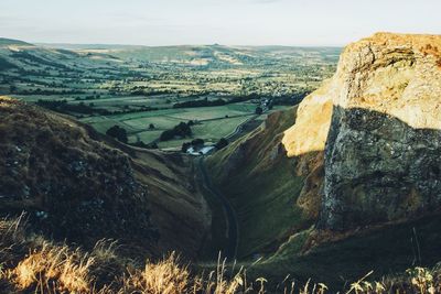 High angle view of land