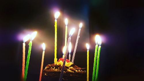 Close-up of lit candles