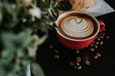 Close-up of coffee on table