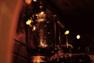 Close-up of illuminated christmas lights