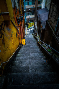 Empty alley amidst buildings