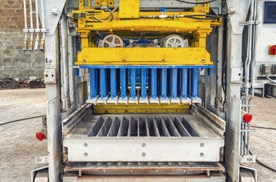 High angle view of rusty machinery