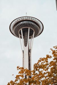 Low angle view of water tower against sky