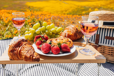 Close-up of food on table