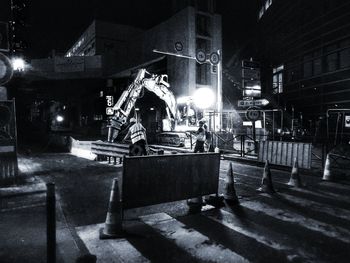 Man working at night