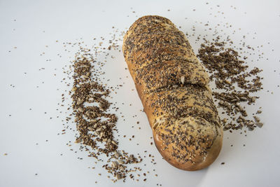 High angle view of breakfast on table