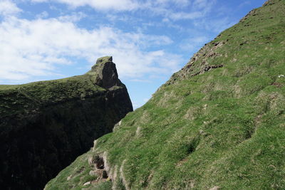 Low angle view of mountain against sky