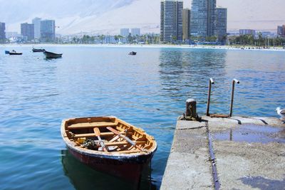 Boats in harbor