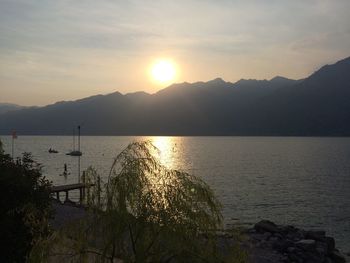 Sunset over lake