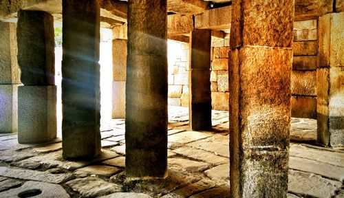 Close-up of columns in a row