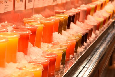 Fruit shake on la boqueria market, barcelona