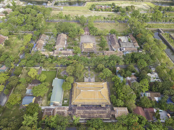 High angle view of historical building