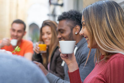 Group of people drinking coffee