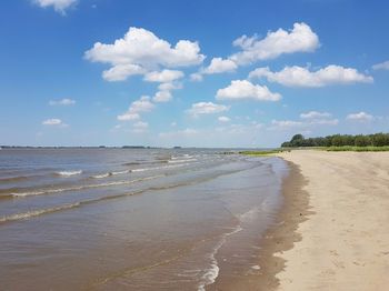 Scenic view of beach against sky