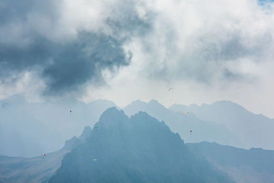 Low angle view of mountains against sky
