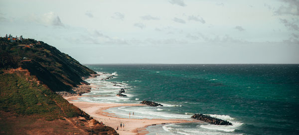 High angle view of sea against sky
