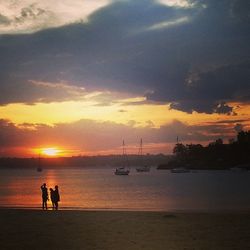 Scenic view of sunset over sea