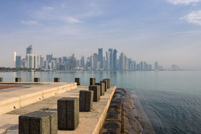 Doha skyline morning view, qatar 