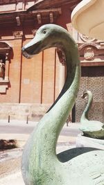 Close-up of a bird sculpture