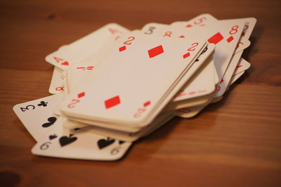 Close-up of heart shape on table