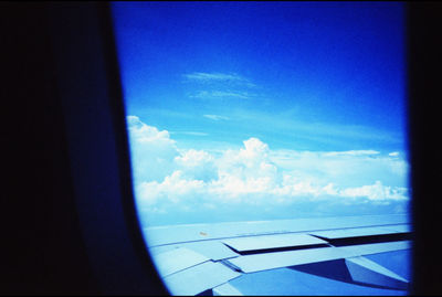 Close-up of airplane window