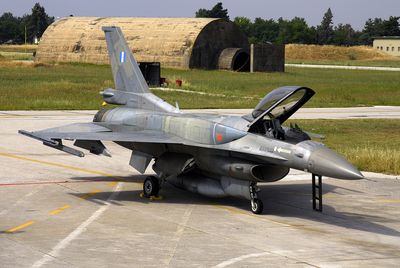 F-16 on airport runway