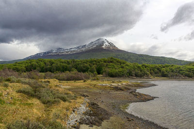 Scenic view of mountains against sky