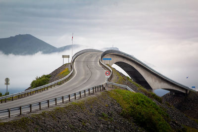 High angle view of bridge against sky