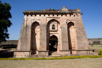 Low angle view of historical building against clear sky