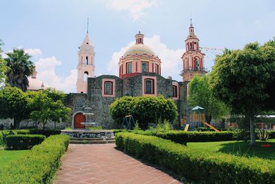 Low angle view of built structure against sky