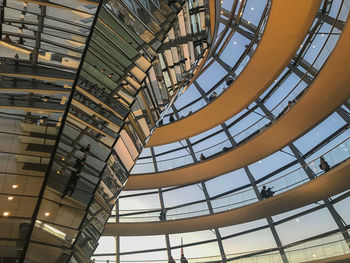 Inside the reichstag dome in berlin 