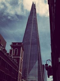 Low angle view of modern building against sky