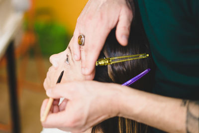 Close-up of woman hand with tattoo