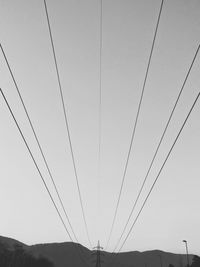 Low angle view of electricity pylon