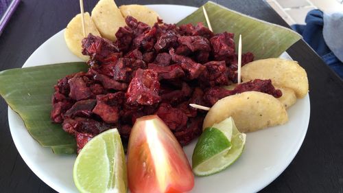 High angle view of salad in plate