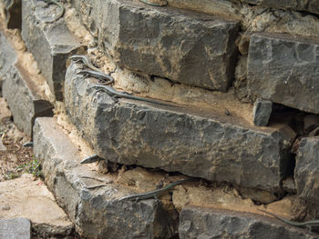 Close-up of stone wall