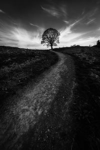 Scenic view of field against cloudy sky