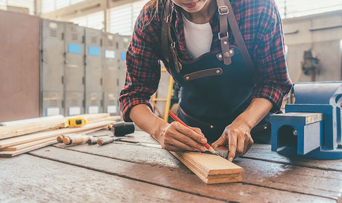 Man working on table