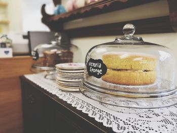 Close-up of cake on table