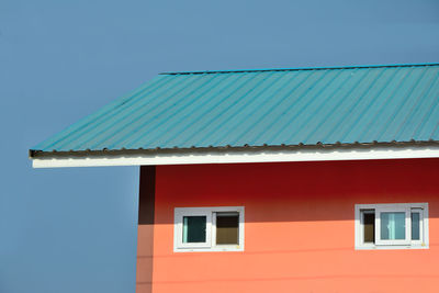 Low angle view of building against clear sky