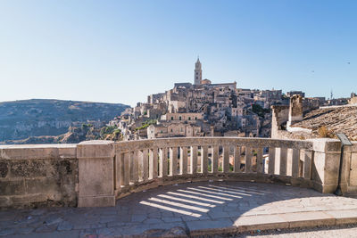 View of historic building against clear sky