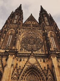 Low angle view of temple building against sky