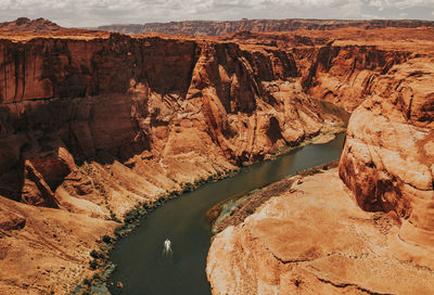 High angle view of rock formations