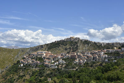 Panoramic view of maiera', old town of calabria region.