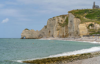 Coastal scenery around etretat, a commune in the seine-maritime department in  france